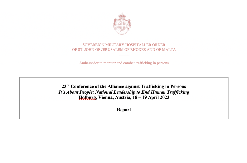 23rd Conference of the Alliance against Trafficking in Persons “It’s About People: National Leadership to End Human Trafficking” – Vienna, Austria, Hofburg, 18 – 19 April 2023