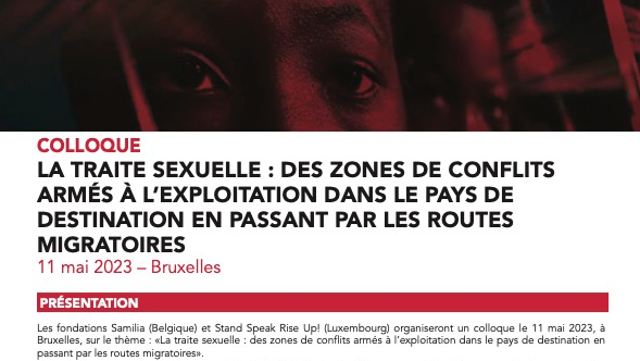 SEX TRAFFICKING: FROM ARMED CONFLICT ZONES TO EXPLOITATION IN THE COUNTRY OF DESTINATION THROUGH MIGRATORY ROUTES – 11 May 2023 – Brussels