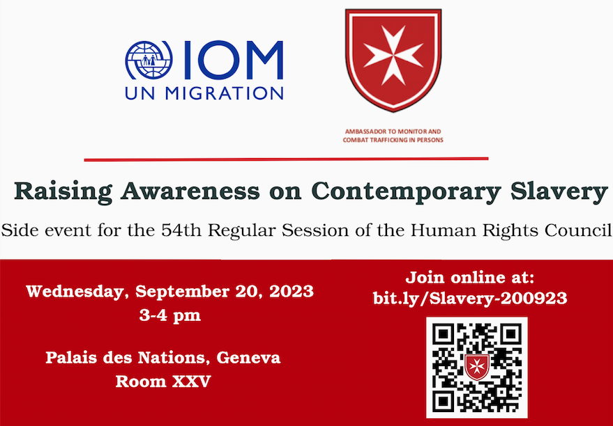 20 September 2023 – Side event on Raising Awareness on Contemporary Slavery