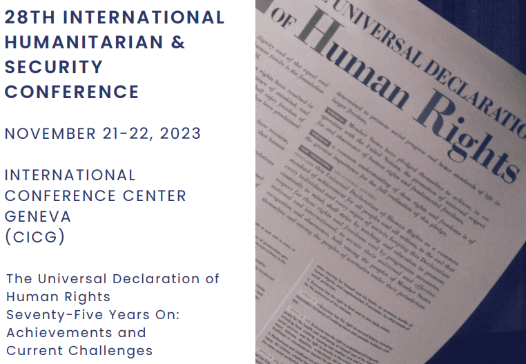 28th International Humanitarian & Security Conference – November 21st & 22nd, 2023, Geneva