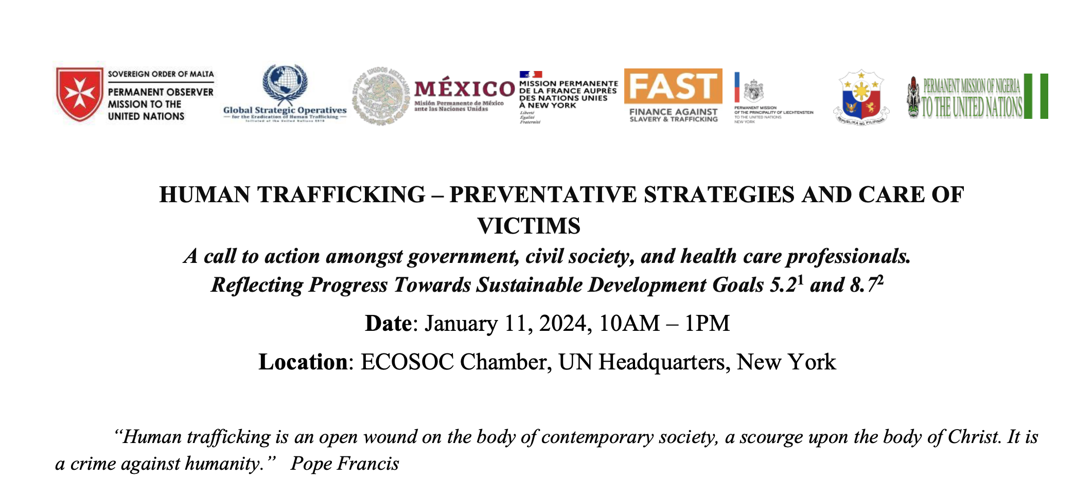 HUMAN TRAFFICKING – PREVENTATIVE STRATEGIES AND CARE OF VICTIMS